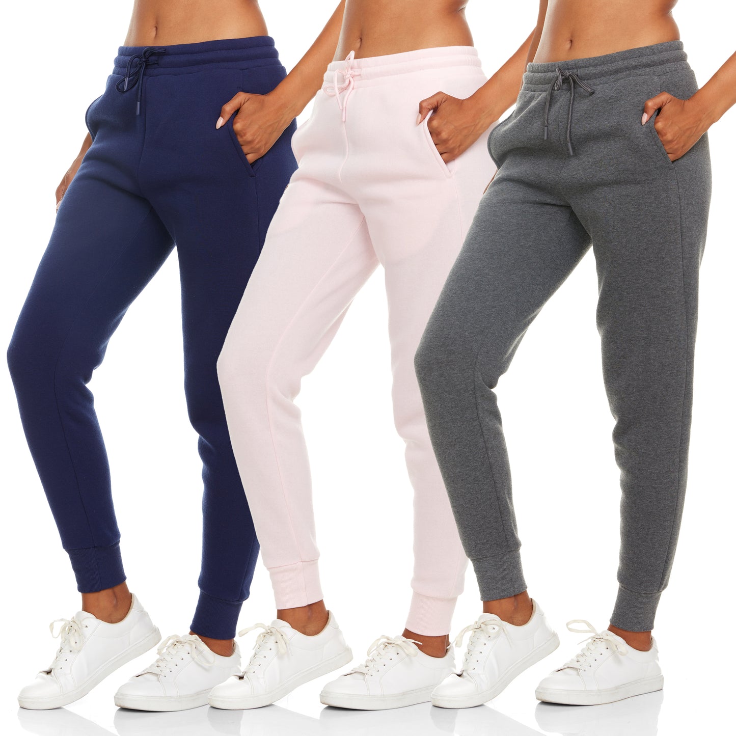 Fleece Jogger Sweatpants for Women, 3 Pack